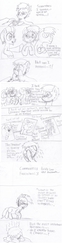 Size: 1083x4312 | Tagged: safe, artist:sazerlite, artist:toon-n-crossover, ahuizotl, discord, twilight sparkle, oc, snake, g4, comic, crying, depression, disproportional anatomy, monochrome, riffmusicpony, sadness