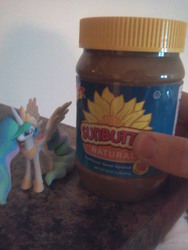 Size: 1200x1600 | Tagged: safe, princess celestia, g4, don't call me sunbutt, irl, photo, sunflower seed butter, toy