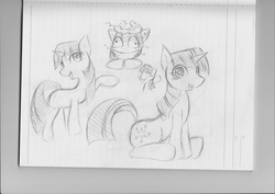 Size: 4911x3472 | Tagged: safe, artist:haruno hiroka, twilight sparkle, g4, female, grayscale, monochrome, pixiv, sketch, solo