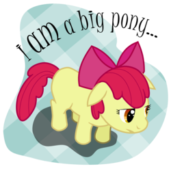 Size: 1600x1600 | Tagged: safe, artist:troggle, apple bloom, earth pony, pony, g4, female, filly, i am a big pony, solo