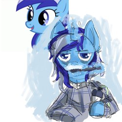 Size: 1024x1024 | Tagged: safe, artist:yukomaussi, minuette, pony, unicorn, g4, female, magic, morning ponies, solo, toothbrush