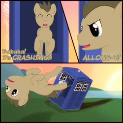 Size: 750x750 | Tagged: safe, artist:captainbritish, doctor whooves, time turner, g4, comic, doctor who, tardis