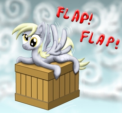Size: 766x707 | Tagged: safe, artist:cgeta, derpy hooves, pegasus, pony, g4, box, crate, female, mare, solo