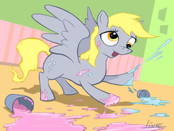 Size: 600x450 | Tagged: safe, artist:bering, derpy hooves, pegasus, pony, g4, female, mare, paint, paint on fur, solo