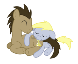 Size: 1088x896 | Tagged: safe, artist:seabastian, derpy hooves, doctor whooves, time turner, pegasus, pony, g4, butt pillow, female, male, mare, ship:doctorderpy, shipping, simple background, straight, transparent background, vector