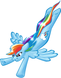 Size: 900x1148 | Tagged: safe, artist:shadow-rhapsody, rainbow dash, pegasus, pony, g4, female, floppy ears, flying, grin, mare, simple background, smiling, solo