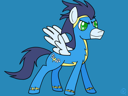 Size: 1280x960 | Tagged: safe, artist:regal-art, soarin', g4, male, solo, wonderbolts uniform