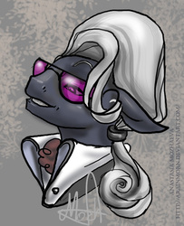 Size: 647x797 | Tagged: safe, artist:arainmorn, hoity toity, earth pony, pony, g4, my little pony: friendship is magic, season 1, suited for success, glasses, male, portrait, smiling, solo, stallion, sunglasses