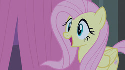 Size: 1875x1056 | Tagged: safe, screencap, fluttershy, filli vanilli, g4, cute, female, flutterguy, happy, singing, solo, stage