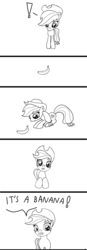 Size: 1080x3110 | Tagged: safe, applejack, g4, banana, comic