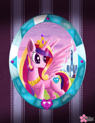 Size: 2550x3300 | Tagged: safe, artist:clouddg, princess cadance, alicorn, pony, g4, crystal heart, female, frame, portrait, solo