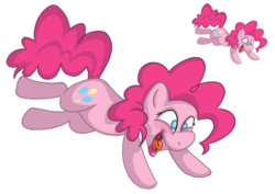 Size: 600x424 | Tagged: safe, artist:maylee, pinkie pie, g4, female, jumping, smiling, solo