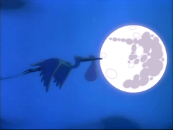 Size: 1024x768 | Tagged: safe, stork, bundle, crossover, dumbo, mare in the moon, moon
