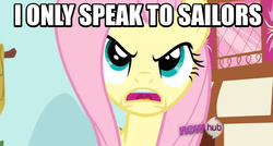 Size: 637x341 | Tagged: safe, fluttershy, g4, hercules games, hub logo, image macro, jontron, meme