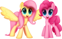 Size: 1182x745 | Tagged: safe, artist:ctb-36, fluttershy, pinkie pie, pony, g4, cute, diapinkes, shyabetes