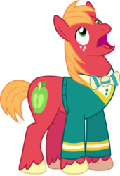 Size: 5512x8060 | Tagged: safe, artist:stillfire, big macintosh, earth pony, pony, g4, .ai available, absurd resolution, clothes, male, ponytones, ponytones outfit, simple background, solo, stallion, transparent background, vector