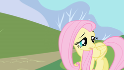 Size: 1280x720 | Tagged: safe, fluttershy, g4, cute, female, scared, solo