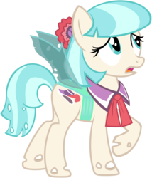 Size: 944x1101 | Tagged: safe, artist:totallynotabronyfim, coco pommel, changeling, g4, changelingified, fangs, female, solo