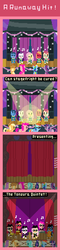 Size: 440x1820 | Tagged: safe, artist:zztfox, applejack, big macintosh, bon bon, fluttershy, lyra heartstrings, pinkie pie, rainbow dash, rarity, sweetie drops, twilight sparkle, earth pony, pony, filli vanilli, g4, comic, earthbound, male, parody, pinkamena diane pie, stallion, sunglasses, the runaway five