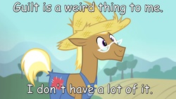 Size: 1280x720 | Tagged: safe, trenderhoof, pony, unicorn, g4, simple ways, andy dick, glasses, hat, image macro, male, meme, quote, solo, stallion