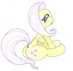 Size: 1000x970 | Tagged: safe, artist:an-tonio, fluttershy, g4, female, solo, traditional art