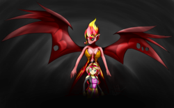 Size: 1280x794 | Tagged: safe, artist:alkalizonian, sunset shimmer, equestria girls, g4, sunset satan