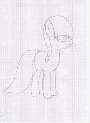 Size: 763x1048 | Tagged: safe, artist:feralhamster, oc, oc only, earth pony, pony, bags under eyes, monochrome, sketch, solo, traditional art
