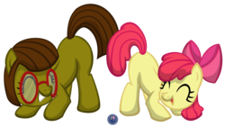 Size: 3286x1848 | Tagged: safe, artist:template93, apple bloom, oc, oc:plain jane, g4, commission, filly, glasses