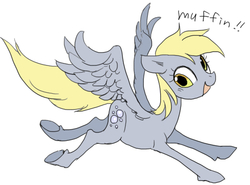 Size: 504x373 | Tagged: safe, artist:pasikon, derpy hooves, pegasus, pony, g4, female, mare, pixiv, solo