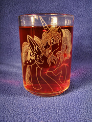 Size: 1500x2000 | Tagged: safe, artist:kp-shadowsquirrel, artist:ksander-zen, princess luna, g4, craft, engraving, female, glass, irl, photo, solo