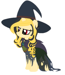 Size: 443x514 | Tagged: safe, artist:blackholeii, oc, oc only, oc:fine print, pony, unicorn, clothes, costume, hat, nightmare night, solo, witch