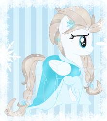 Size: 462x522 | Tagged: safe, artist:nightmarelunafan, pegasus, pony, clothes, elsa, frozen (movie), ponified, solo