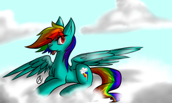 Size: 1000x600 | Tagged: safe, artist:silo-wolf, rainbow dash, g4, cloud, cloudy, female, solo