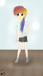 Size: 2400x4200 | Tagged: safe, artist:albemus, rainbow dash, human, g4, female, humanized, light skin, solo