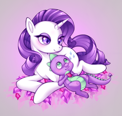 Size: 900x855 | Tagged: safe, artist:sprucie, rarity, spike, g4, female, gem, male, ship:sparity, shipping, straight, valentine