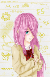 Size: 2124x3281 | Tagged: safe, artist:jenyeongi, fluttershy, human, g4, clothes, female, humanized, light skin, school uniform, solo