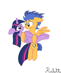 Size: 2500x3000 | Tagged: safe, artist:rulette, flash sentry, twilight sparkle, alicorn, pony, g4, bridal carry, carrying, cute, eye contact, female, floppy ears, flying, holding, male, mare, ship:flashlight, shipping, simple background, smiling, spread wings, straight, twilight sparkle (alicorn), white background