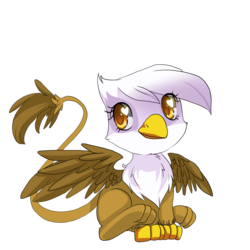 Size: 1273x1273 | Tagged: safe, artist:loyaldis, gilda, griffon, g4, chibi, colored pupils, female, heart eyes, simple background, sitting, solo, spread wings, transparent background, wingding eyes, wings