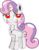 Size: 486x625 | Tagged: safe, artist:dtavs.exe, sweetie belle, pony, robot, unicorn, g4, blushing, excited, female, filly, foal, hooves, horn, modified, simple background, smiling, solo, squee, sweetie bot, teeth, transparent background