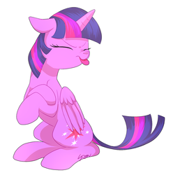 Size: 1083x1091 | Tagged: safe, artist:sion, twilight sparkle, alicorn, pony, g4, :p, crossed hooves, crossed legs, female, floppy ears, frown, grumpy, mare, nose wrinkle, solo, tongue out, twilight sparkle (alicorn)