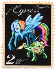 Size: 800x1026 | Tagged: safe, artist:mozakiaeolus, rainbow dash, tank, g4, stamp