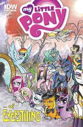 Size: 988x1500 | Tagged: safe, artist:andypriceart, idw, angel bunny, applejack, derpy hooves, doctor whooves, fluttershy, king sombra, pinkie pie, princess cadance, princess celestia, princess luna, queen chrysalis, rainbow dash, rarity, shining armor, spike, time turner, twilight sparkle, flutter pony, pegasus, pony, g4, reflections, spoiler:comic, alternate universe, comic, cover, dark mirror universe, equestria-3, evil cadance, evil celestia, evil counterpart, evil luna, evil sisters, female, fourth doctor, glasses, mane seven, mane six, mare, mirror universe, reversalis, there is more than one of everything, underp