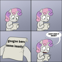 Size: 600x600 | Tagged: safe, sweetie belle, g4, exploitable meme, googoo bars, meme, sweetie's note meme