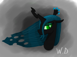 Size: 2480x1848 | Tagged: dead source, safe, artist:winterdominus, queen chrysalis, changeling, changeling queen, g4, female, portrait, solo