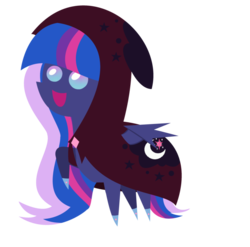 Size: 898x889 | Tagged: dead source, safe, artist:tay-niko-yanuciq, oc, oc only, oc:princess sparkling night, alicorn, pony, alicorn oc, cape, clothes, magical lesbian spawn, offspring, parent:princess luna, parent:twilight sparkle, parents:twiluna, pointy ponies, simple background, solo, transparent background