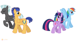 Size: 19200x10800 | Tagged: safe, artist:flashlighthouse, flash sentry, rainbow dash, thunderlane, twilight sparkle, alicorn, pegasus, pony, g4, absurd resolution, female, male, mare, ship:flashlight, shipping, stallion, straight, twilight sparkle (alicorn)