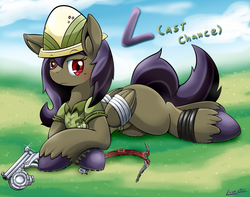 Size: 1500x1180 | Tagged: safe, artist:vavacung, oc, oc only, pegasus, pony, blank flank, solo, weapon