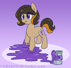 Size: 600x573 | Tagged: safe, artist:radioactive-k, oc, oc only, pony, paint, paint on fur, solo