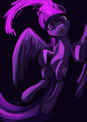 Size: 1248x1744 | Tagged: safe, artist:cezzlo, twilight sparkle, alicorn, pony, g4, dark, female, flying, magic, mare, solo, twilight sparkle (alicorn)