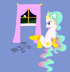 Size: 743x769 | Tagged: safe, artist:delanoinferno15, princess celestia, alicorn, pony, g4, clothes, female, mare, socks, solo